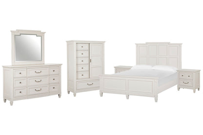 Magnussen - Willowbrook Egg Shell White California King Panel Bed 2 Nightstands Drawer Dresser With Landscape Mirror And Door Chest - B5324-74-KIT6 view 1