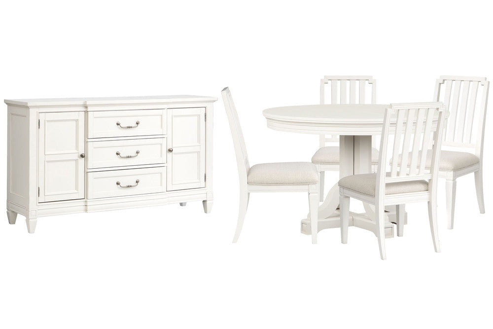 Magnussen - Willowbrook Egg Shell White Extendable 48" Round Dining Table With 4 Side Chairs And Buffet - D5324-25-KIT2 view 1