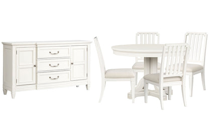 Magnussen - Willowbrook Egg Shell White Extendable 48" Round Dining Table With 4 Side Chairs And Buffet - D5324-25-KIT2 view 1