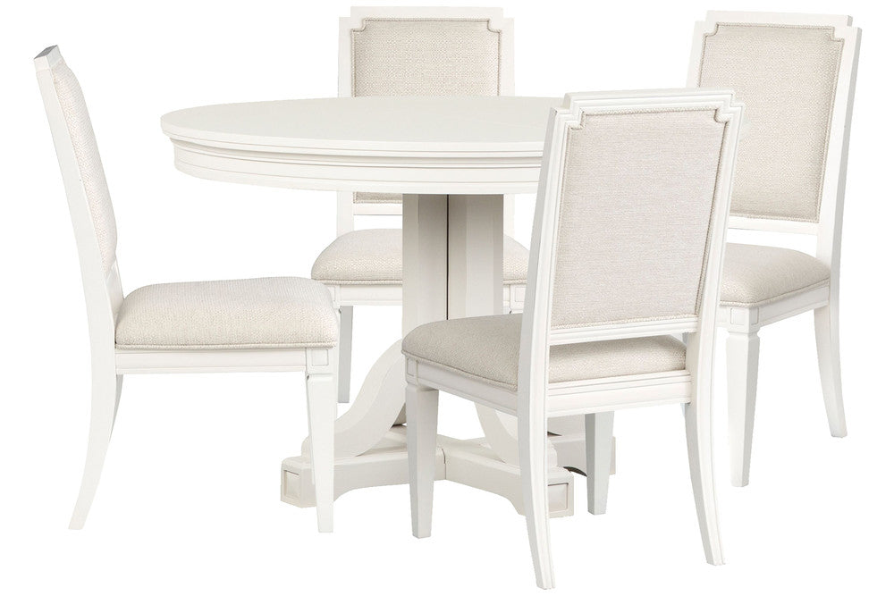 Magnussen - Willowbrook Egg Shell White Extendable 48" Round Dining Table With 4 Upholstered Side Chairs - D5324-25-KIT4 view 1