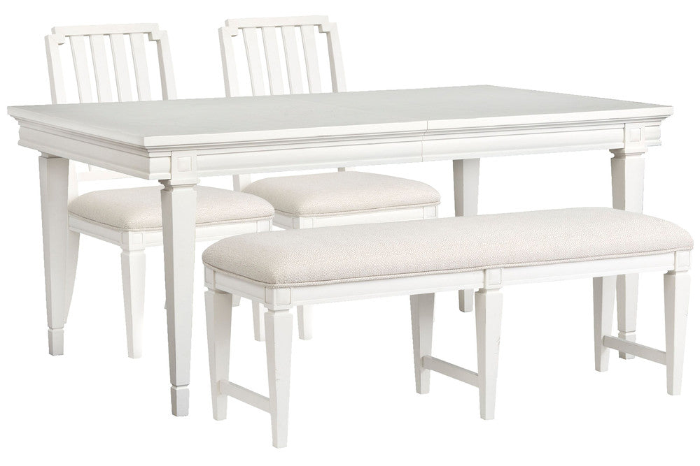Magnussen - Willowbrook Egg Shell White Extendable Rectangular Dining Table With 2 Side Chairs And Upholstered Bench - D5324-20-KIT28 view 1