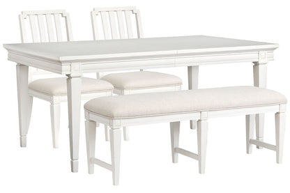 Magnussen - Willowbrook Egg Shell White Extendable Rectangular Dining Table With 2 Side Chairs And Upholstered Bench - D5324-20-KIT28 view 1