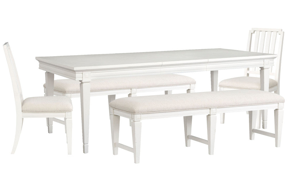 Magnussen - Willowbrook Egg Shell White Extendable Rectangular Dining Table With 2 Upholstere Benches And 2 Side Chairs - D5324-20-KIT52 view 1