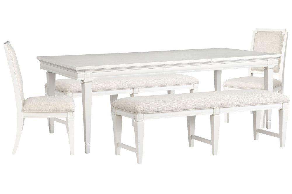 Magnussen - Willowbrook Egg Shell White Extendable Rectangular Dining Table With 2 Upholstere Benches And 2 Upholstered Side Chairs - D5324-20-KIT55 view 1