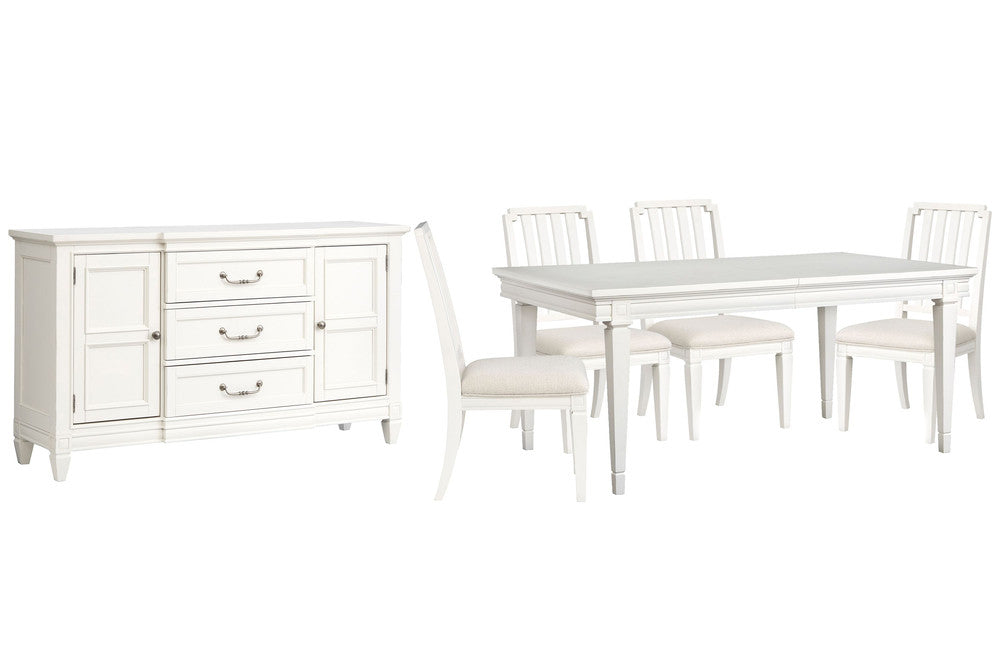 Magnussen - Willowbrook Egg Shell White Extendable Rectangular Dining Table With 4 Side Chairs And Buffet - D5324-20-KIT2 view 1