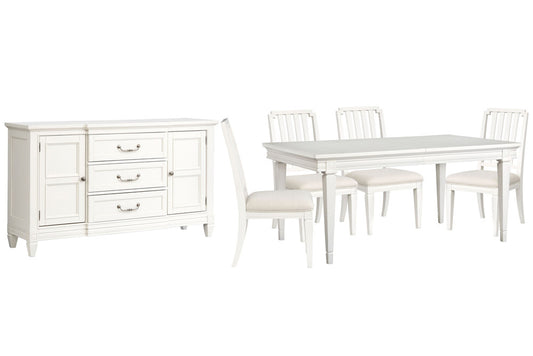 Magnussen - Willowbrook Egg Shell White Extendable Rectangular Dining Table With 4 Side Chairs And Buffet - D5324-20-KIT2 view 1