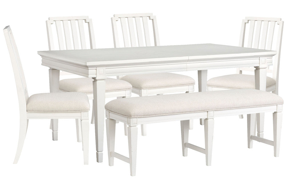 Magnussen - Willowbrook Egg Shell White Extendable Rectangular Dining Table With 4 Side Chairs And Upholstered Bench - D5324-20-KIT31 view 1