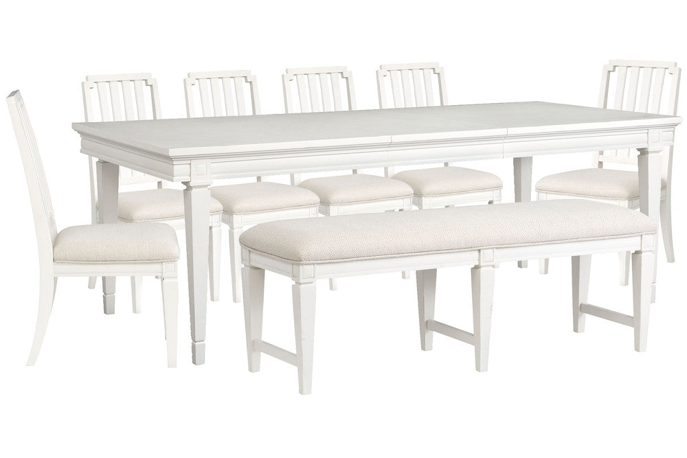 Magnussen - Willowbrook Egg Shell White Extendable Rectangular Dining Table With 6 Side Chairs And Upholstered Bench - D5324-20-KIT34 view 1