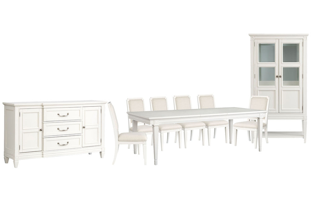 Magnussen - Willowbrook Egg Shell White Extendable Rectangular Dining Table With 6 Upholstered Side Chairs Buffet And Display Cabinet - D5324-20-KIT15 view 1