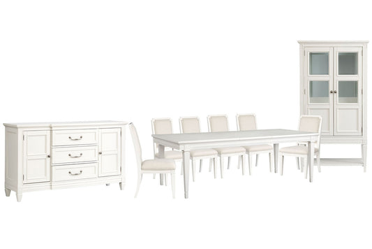 Magnussen - Willowbrook Egg Shell White Extendable Rectangular Dining Table With 6 Upholstered Side Chairs Buffet And Display Cabinet - D5324-20-KIT15 view 1