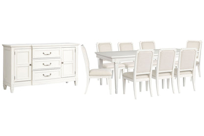 Magnussen - Willowbrook Egg Shell White Extendable Rectangular Dining Table With 8 Upholstered Side Chairs And Buffet - D5324-20-KIT17 view 1