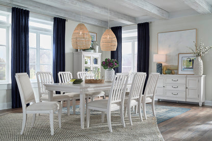 Magnussen - Willowbrook Egg Shell White Extendable Rectangular Dining Table With 8 Upholstered Side Chairs And Buffet - D5324-20-KIT17 view 9