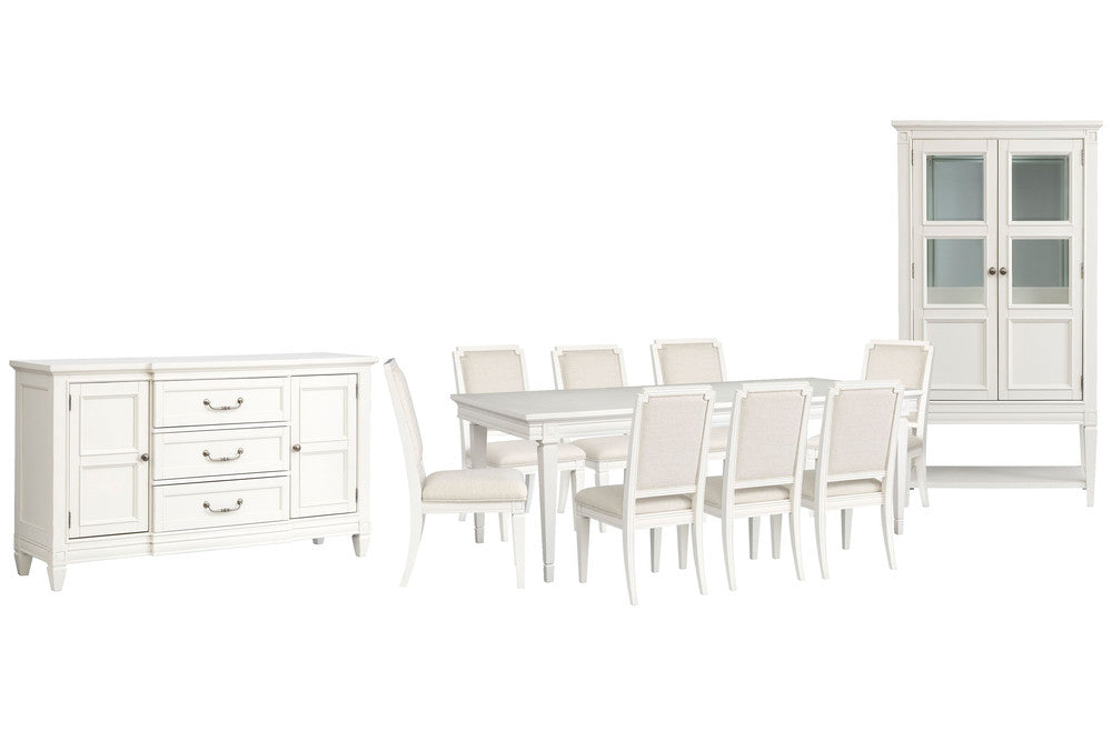 Magnussen - Willowbrook Egg Shell White Extendable Rectangular Dining Table With 8 Upholstered Side Chairs Buffet And Display Cabinet - D5324-20-KIT18 view 1