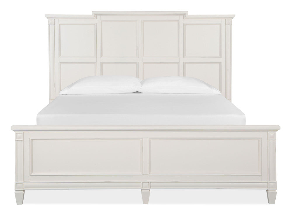 Magnussen - Willowbrook Egg Shell White King Panel Bed 2 Nightstands Drawer Dresser With Landscape Mirror And Door Chest - B5324-64-KIT6 view 3