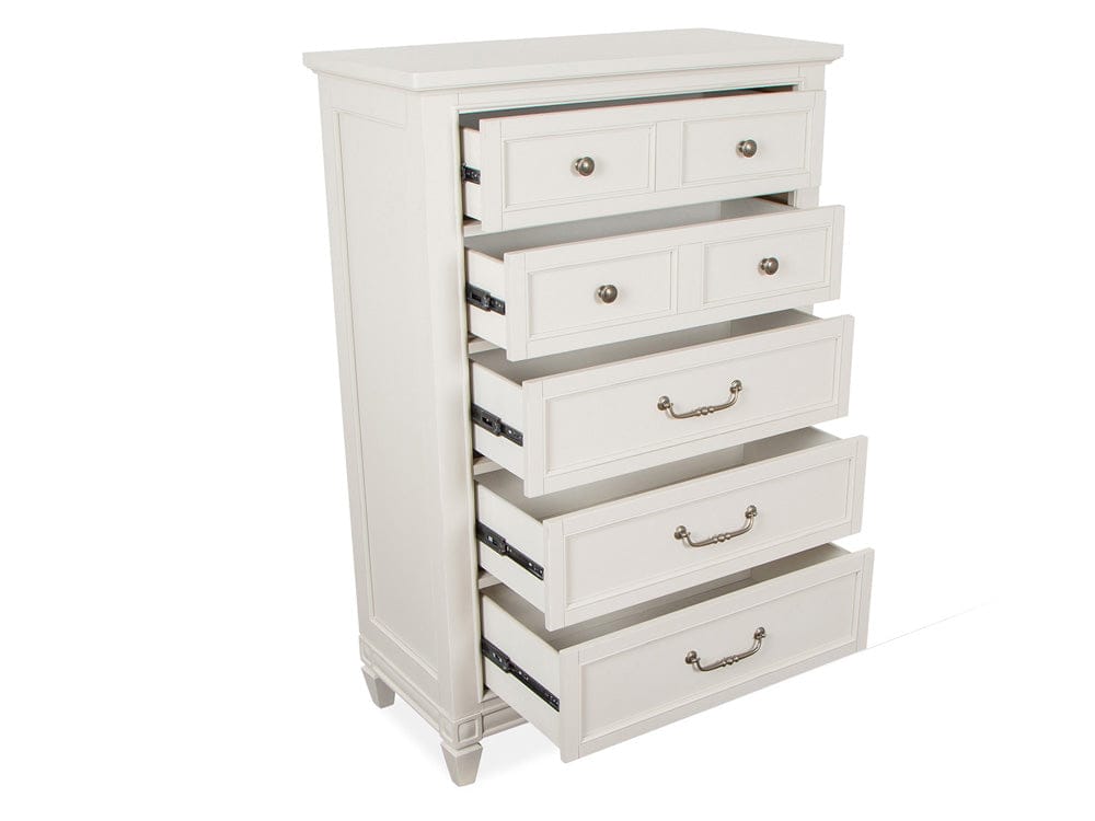 Magnussen - Willowbrook Egg Shell White With Slight Rub Through Drawer Chest - B5324-10 view 4