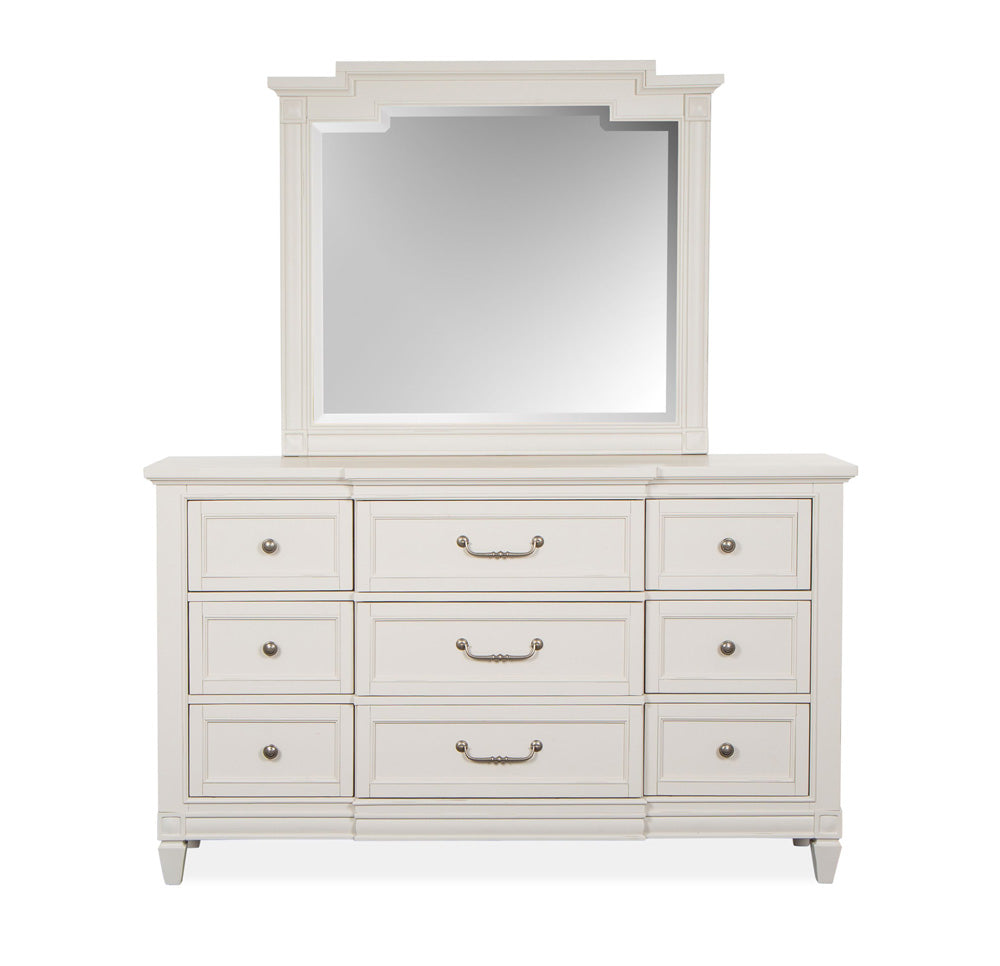Magnussen - Willowbrook Egg Shell White With Slight Rub Through Drawer Dresser With Landscape Mirror - B5324-2040 view 2