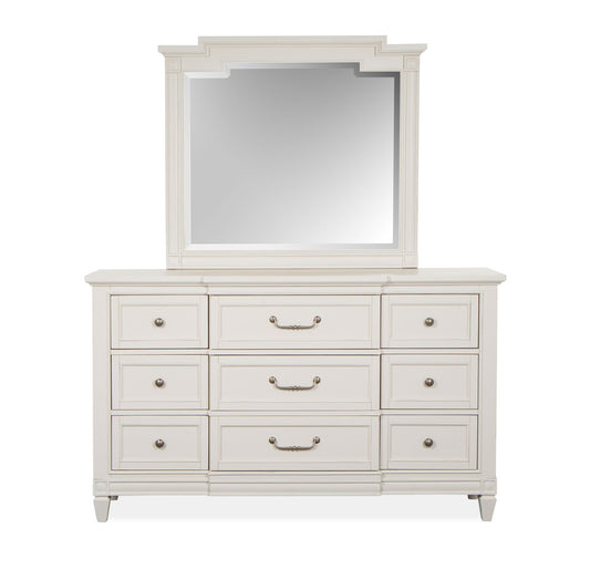 Magnussen - Willowbrook Egg Shell White With Slight Rub Through Drawer Dresser With Landscape Mirror - B5324-2040 view 2