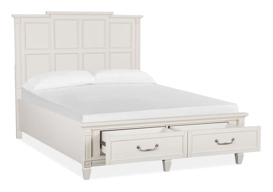 Magnussen - Willowbrook Egg Shell White With Slight Rub Through Queen Panel Storage Bed - B5324-54A view 2