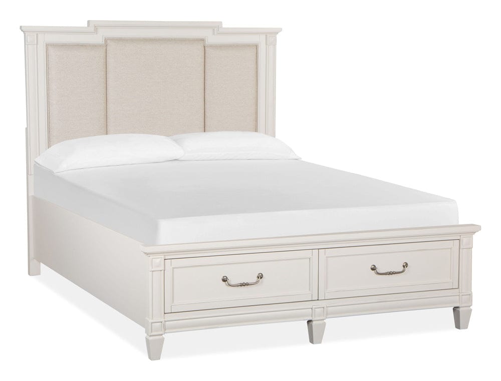 Magnussen - Willowbrook Egg Shell White With Slight Rub Through Queen Panel Upholstered Storage Bed - B5324-55A view 1