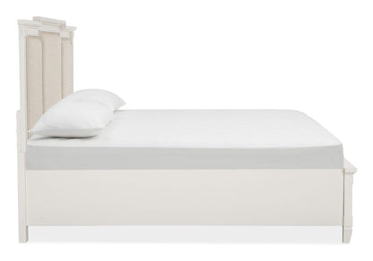 Magnussen - Willowbrook Egg Shell White With Slight Rub Through Queen Panel Upholstered Storage Bed - B5324-55A view 4