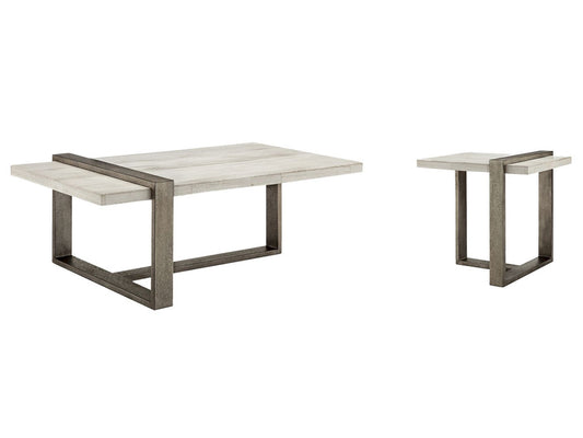 Magnussen - Wiltshire Sea Shell Rectangular Cocktail Table With End Table - T4701-43KIT1 view 1