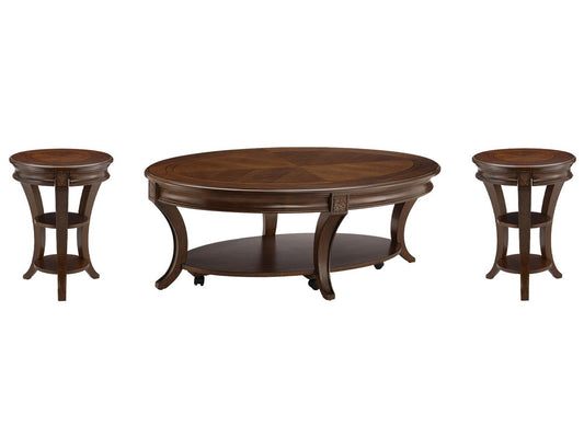 Magnussen - Winslet Cherry Round Caster Cocktail Table With 2 Accent Table - T4115-47KIT2 view 1