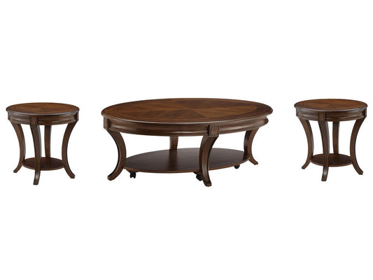 Magnussen - Winslet Cherry Round Caster Cocktail Table With 2 End Table - T4115-47KIT4 view 1