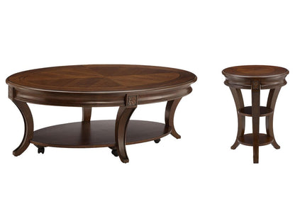 Magnussen - Winslet Cherry Round Caster Cocktail Table With Accent Table - T4115-47KIT1 view 1