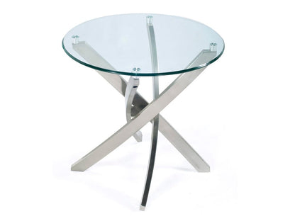 Magnussen - Zila Brushed Nickel Round Cocktail Table With End Table - T2050-45KIT1 view 3