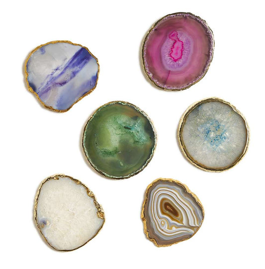 Maitland Smith - Agate Coasters With Gold Trim - 8380-12 veiw 1