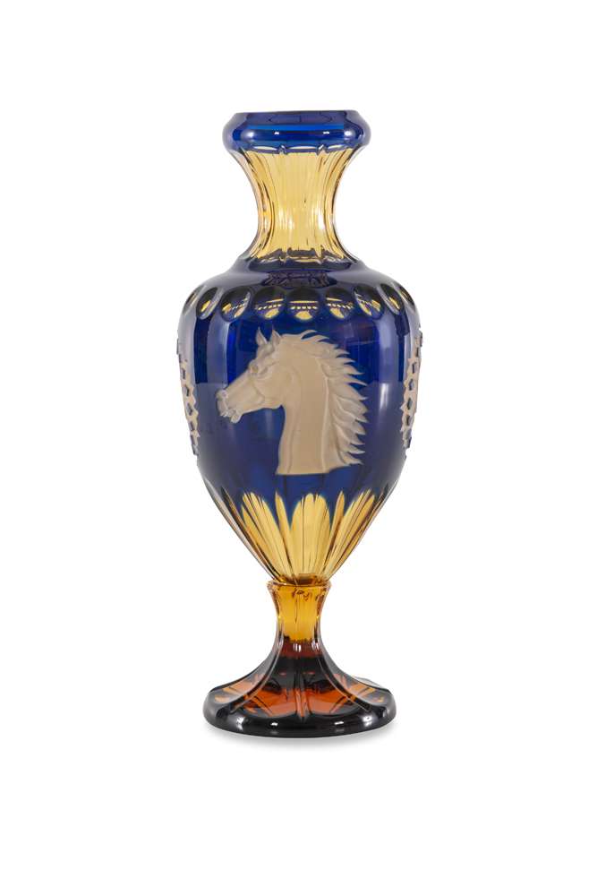 Maitland Smith - Amber And Blue Crystal Vase - 8362-21 veiw 1