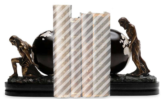 Maitland Smith - Atlas Globe Bookends - 89-1805 veiw 1