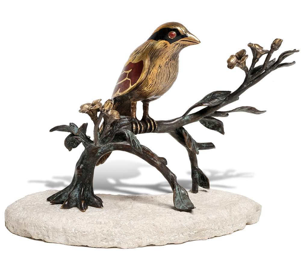 Maitland Smith - Brass Magpie Sculpture - 89-1804 veiw 1