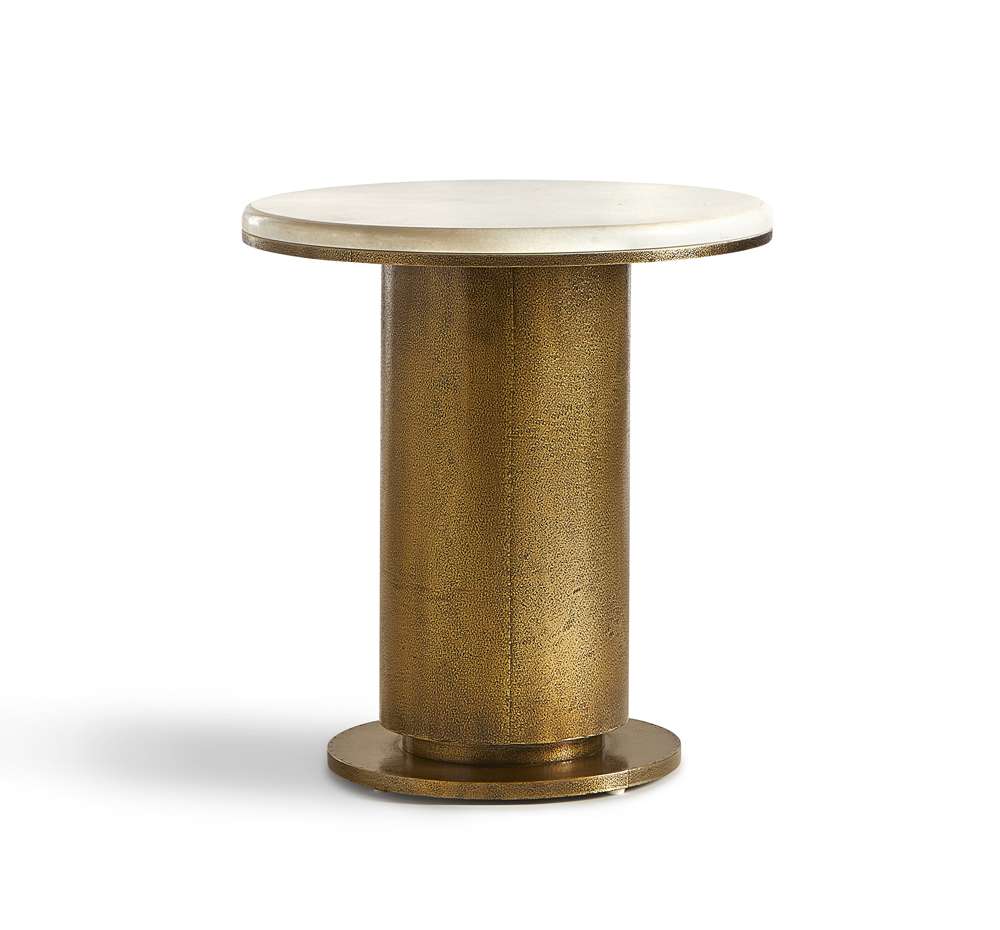 Maitland Smith - Marble Brass Cladded Side Table - 8377-32 veiw 1