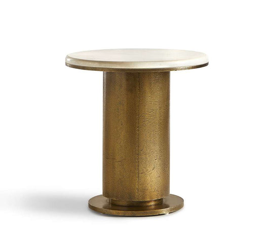 Maitland Smith - Marble Brass Cladded Side Table - 8377-32 veiw 1