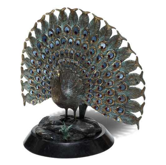 Maitland Smith - Puffed Peacock Sculpture - 89-1819 veiw 1