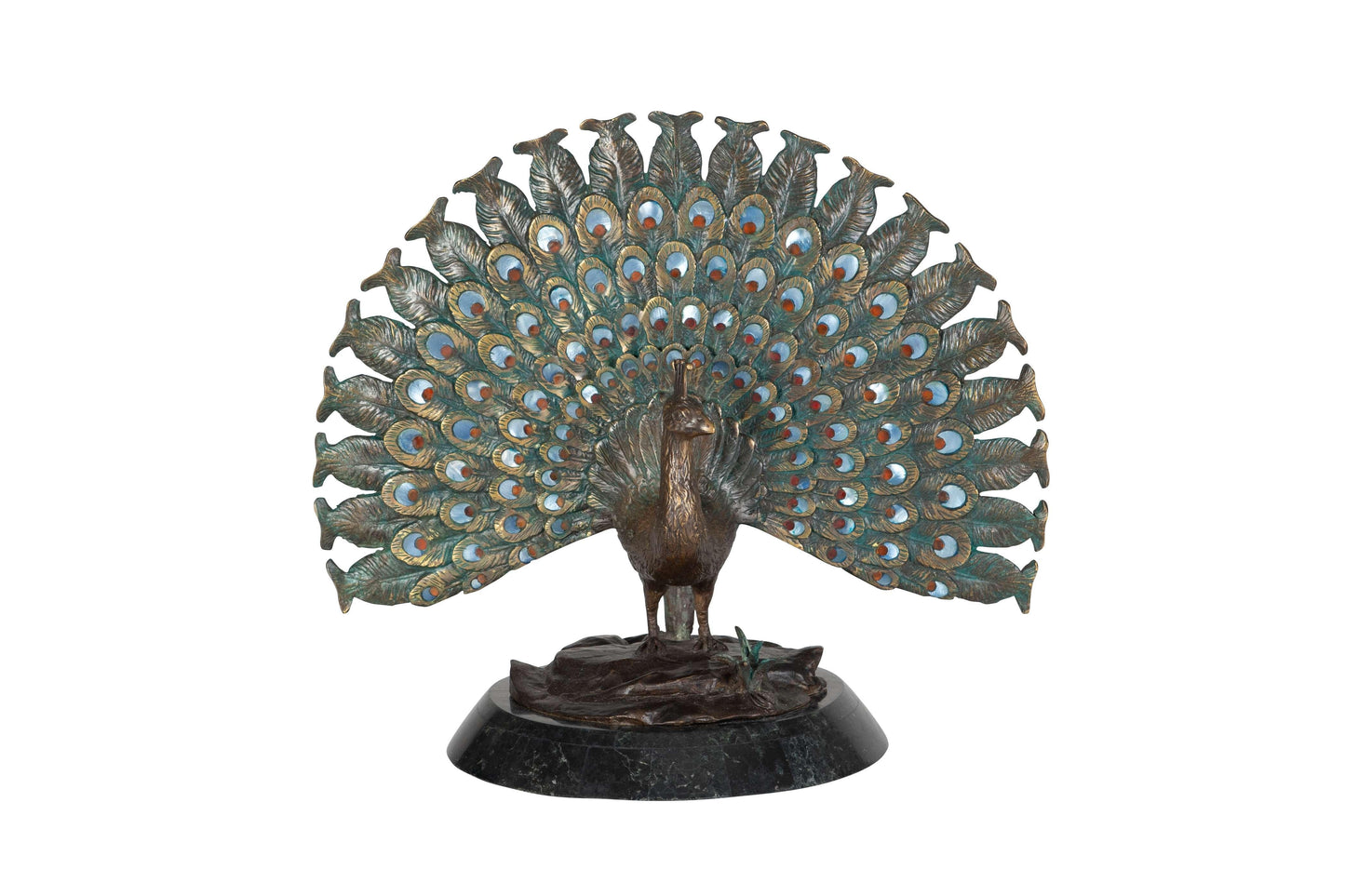 Maitland Smith - Puffed Peacock Sculpture - 89-1819 veiw 2