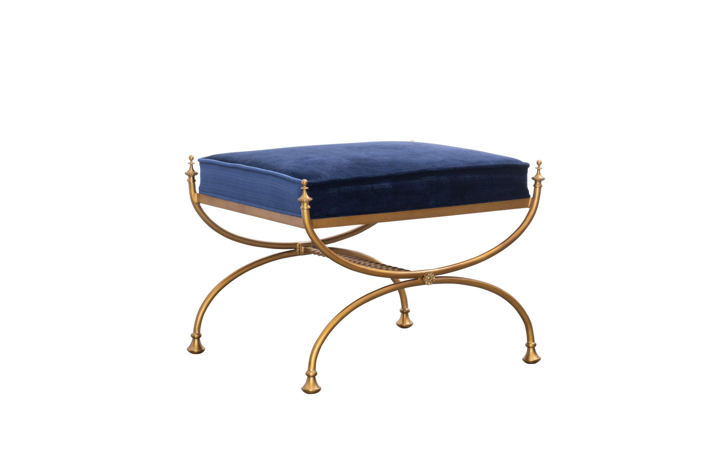 Maitland Smith - Royal Blue Courtly Bench - 8120-42-B veiw 1