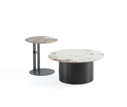 Manhattan Comfort - 2-Piece Alondra Coffee and End Table with Stainless Steel Legs in Black - 2-CE0147 veiw 1
