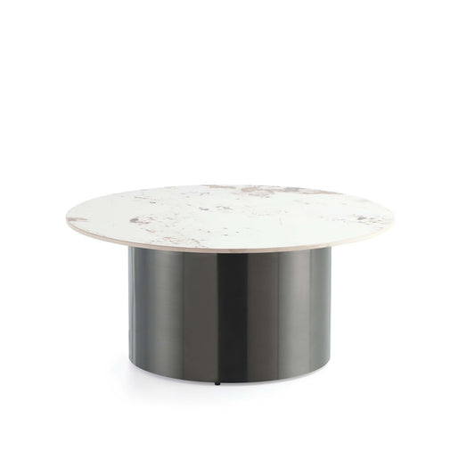 Manhattan Comfort - 2-Piece Alondra Coffee and End Table with Stainless Steel Legs in Black - 2-CE0147 veiw 2