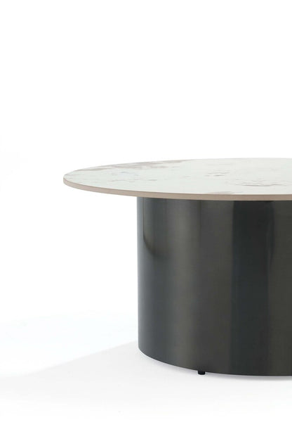 Manhattan Comfort - 2-Piece Alondra Coffee and End Table with Stainless Steel Legs in Black - 2-CE0147 veiw 8