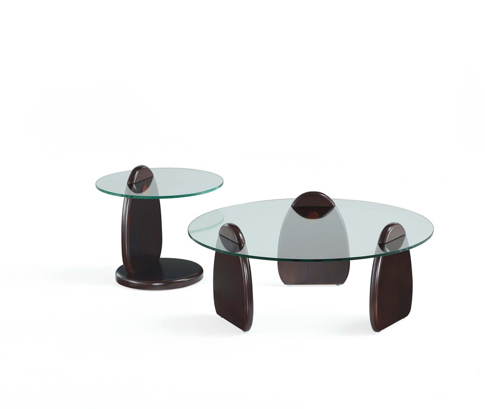 Manhattan Comfort - 2-Piece Artesia Coffee and End Table with Solid Wood Legs in Dark Walnut - 2-CE0158 veiw 1