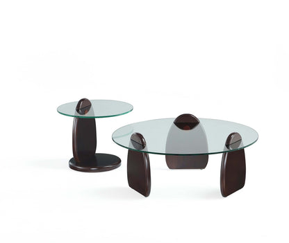 Manhattan Comfort - 2-Piece Artesia Coffee and End Table with Solid Wood Legs in Dark Walnut - 2-CE0158 veiw 1