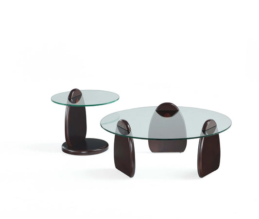 Manhattan Comfort - 2-Piece Artesia Coffee and End Table with Solid Wood Legs in Dark Walnut - 2-CE0158 veiw 1