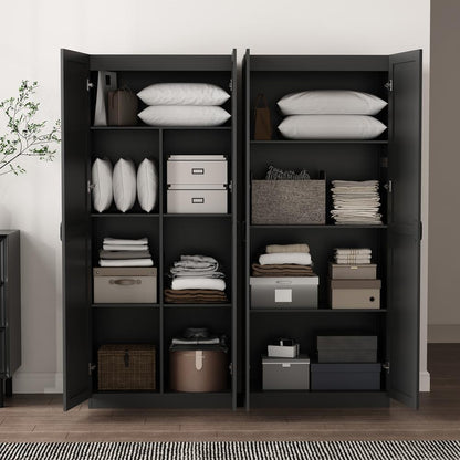 Manhattan Comfort - 2-Piece Cornelia Storage Closet 1.0 and 2.0 in Black - 2-23BC-BK veiw 6