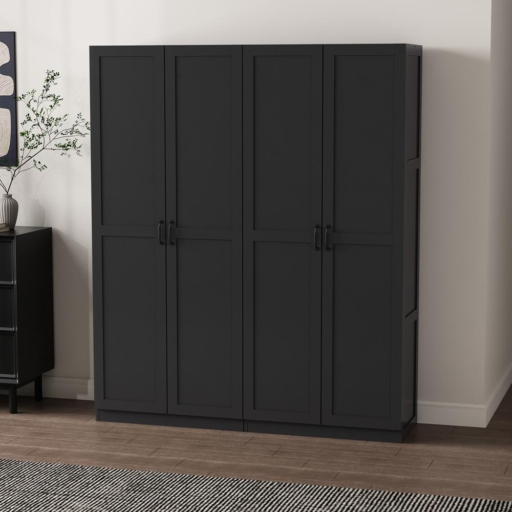 Manhattan Comfort - 2-Piece Cornelia Storage Closet 1.0 and 2.0 in Black - 2-23BC-BK veiw 7