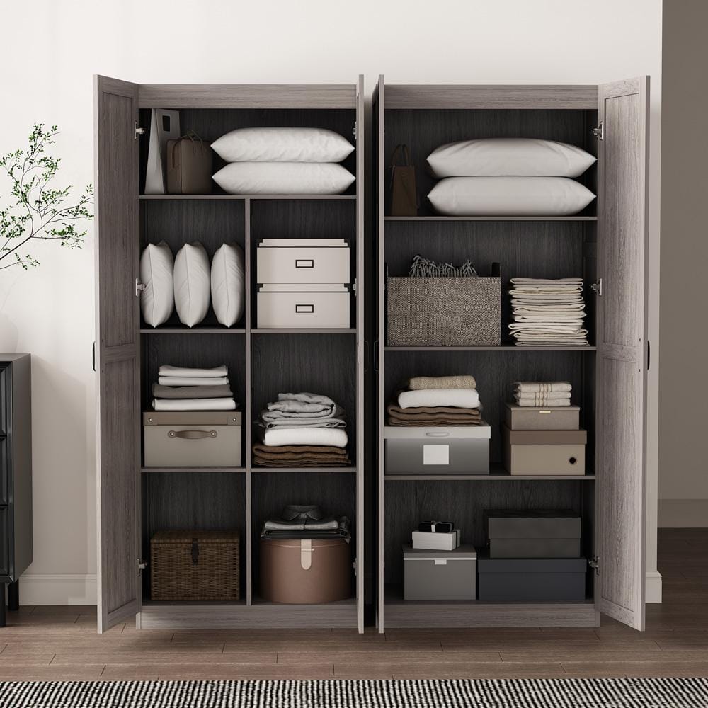 Manhattan Comfort - 2-Piece Cornelia Storage Closet 1.0 and 2.0 in Grey - 2-23BC-GY veiw 6