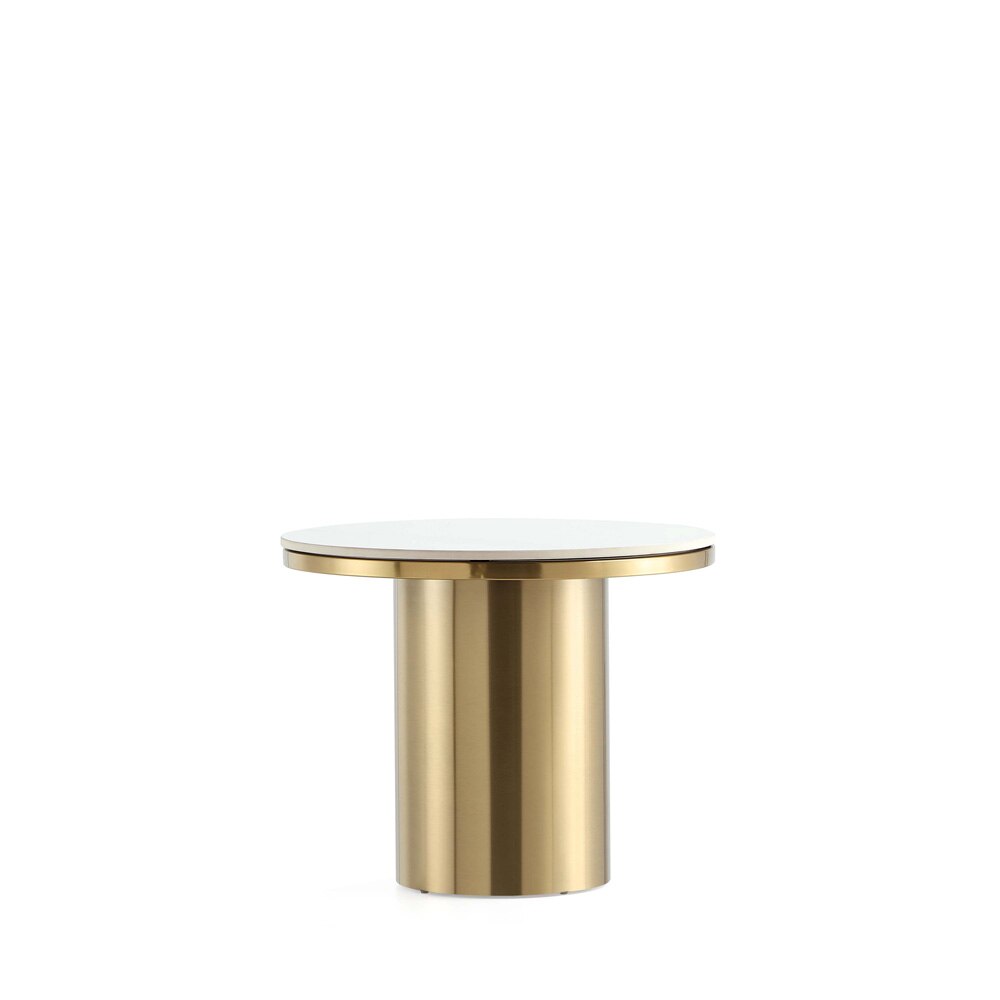 Manhattan Comfort - 2-Piece Glenn Coffee and End Table with Stainless Steel Legs in Gold - 2-CE1710 veiw 3