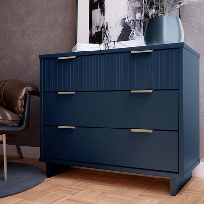 Manhattan Comfort - 2-Piece Granville Dresser and Chest with 8 Drawers in Midnight Blue - GRAN024 view 3