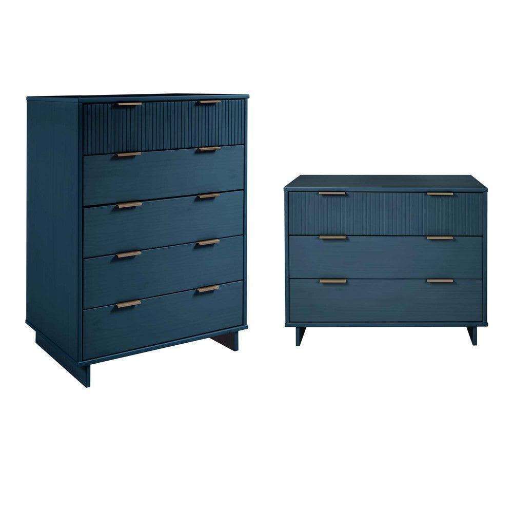 Manhattan Comfort - 2-Piece Granville Dresser and Chest with 8 Drawers in Midnight Blue - GRAN024 view 15